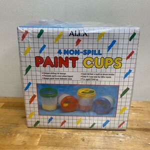 ALEX 4 Non-Spill Paint Cups - Brush Holder New Sealed